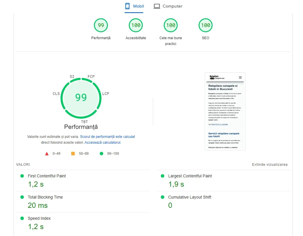 optimizare Google core web vitals